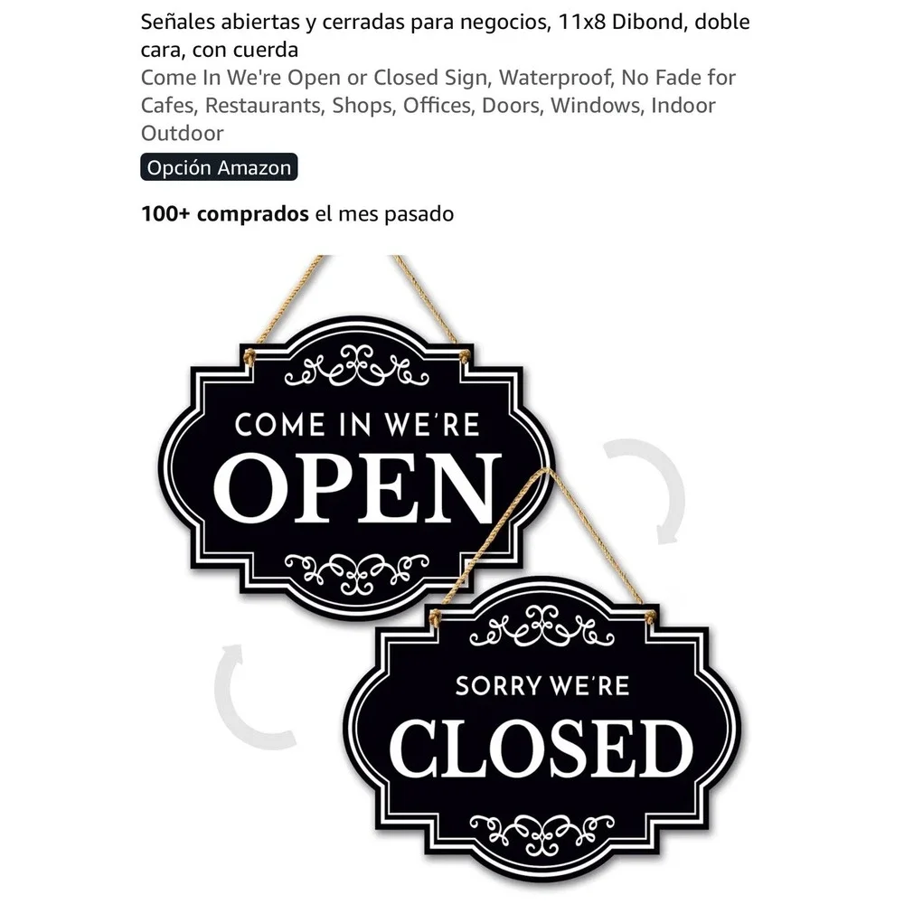 Dimarongton Double Sided Open Closed Sign Business Door Hanging Decor